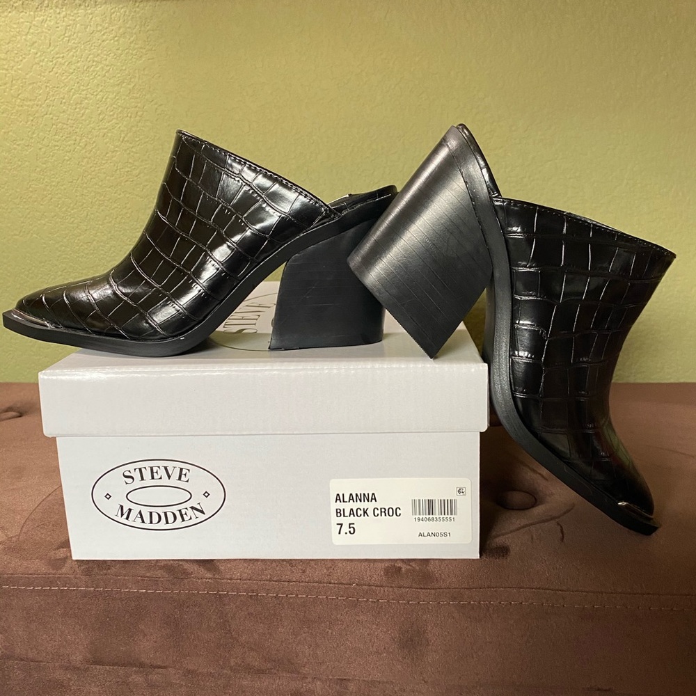 Nib-Steve Madden Crock-Embossed Mule - image 2